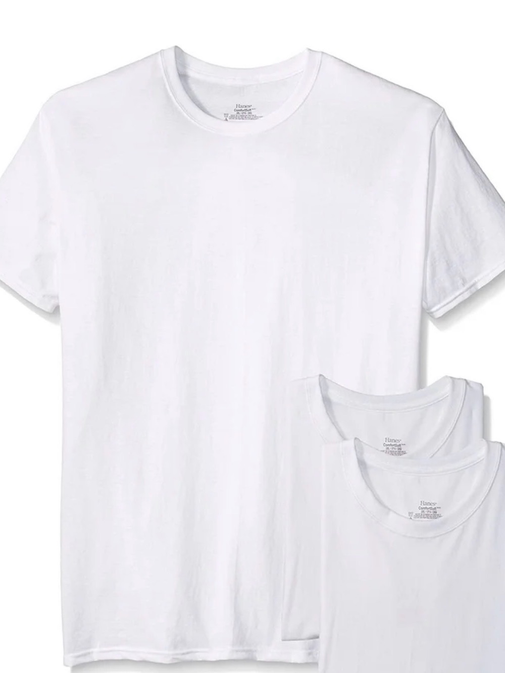 XXL 6 pack, Hanes White Short Sleeve Tee undershirt.